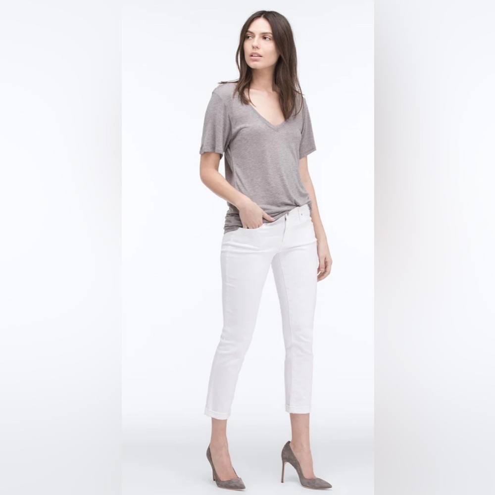 AG Sz 30R The Stilt Cigarette Roll Up White Jeans